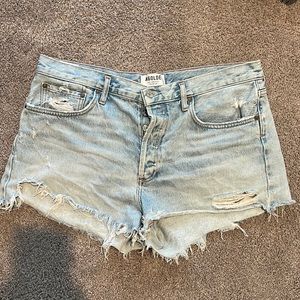 Agolde Parker Vintage Loose Denim Shorts in color Broken